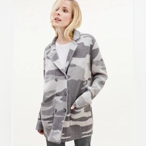 Splendid Gray Camo Double Breasted Cardigan Sweater Jacket Size Medium